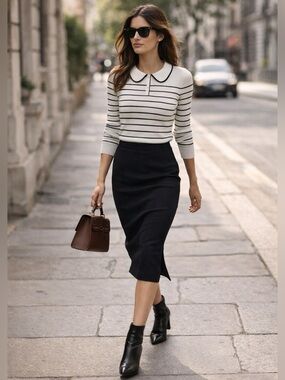 Theory Classic Black Pencil Skirt